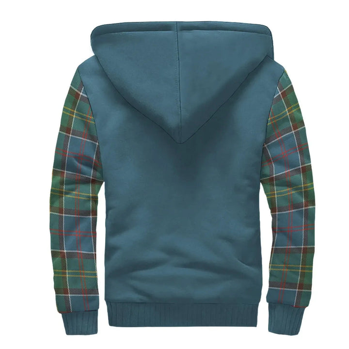 Scottish Whitelaw Clan Crest Tartan Plaid Sleeve Sherpa Hoodie