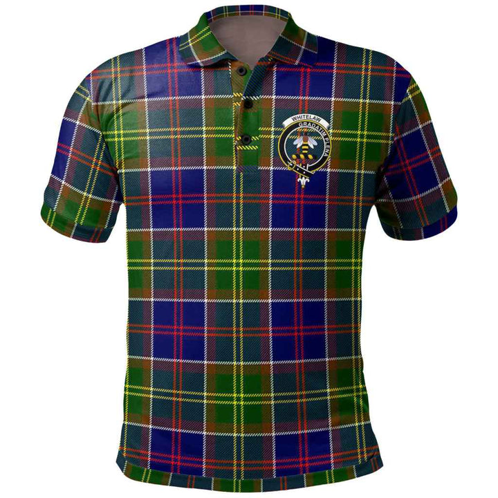 Scottish Whitelaw Clan Crest Tartan Polo Shirt Front Side Tartan Plaid