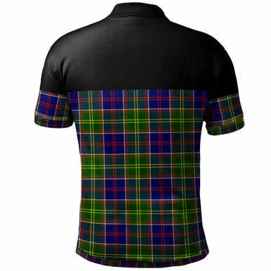 Scottish Whitelaw Clan Crest Tartan Polo Shirt - Horizontal Style Back Side Tartan Plaid