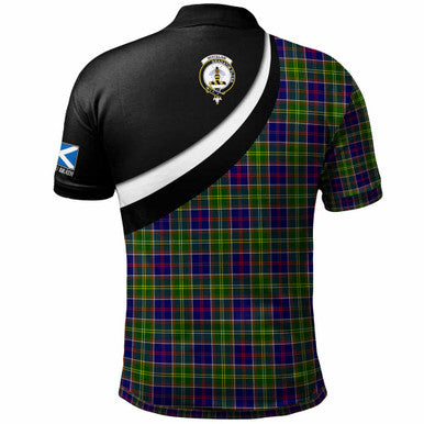 Scottish Whitelaw Clan Crest Tartan Polo Shirt - Scotland Forever Style Back Side Tartan Plaid