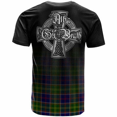 Scottish Whitelaw Clan Crest Tartan T-Shirt - Alba Gu Brath Family Crest Celtic Inspired Back Side Tartan Plaid