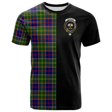 Scottish Whitelaw Clan Crest Tartan T-Shirt Half in Me Front Side Tartan Plaid
