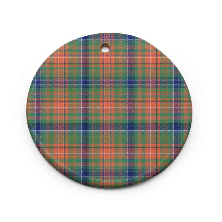 Scottish Wilson Ancient Clan Tartan Ceramic Ornament Circle Shape Tartan Plaid