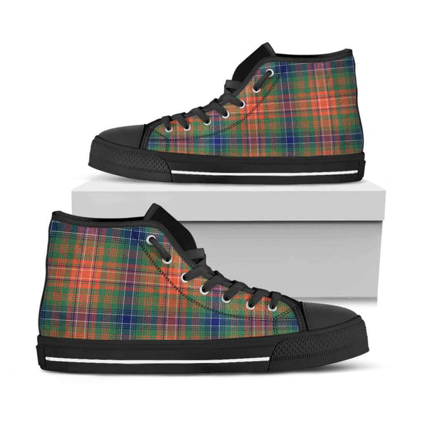 Scottish Wilson Ancient Clan Tartan High Top Shoes Black Sole Tartan Plaid