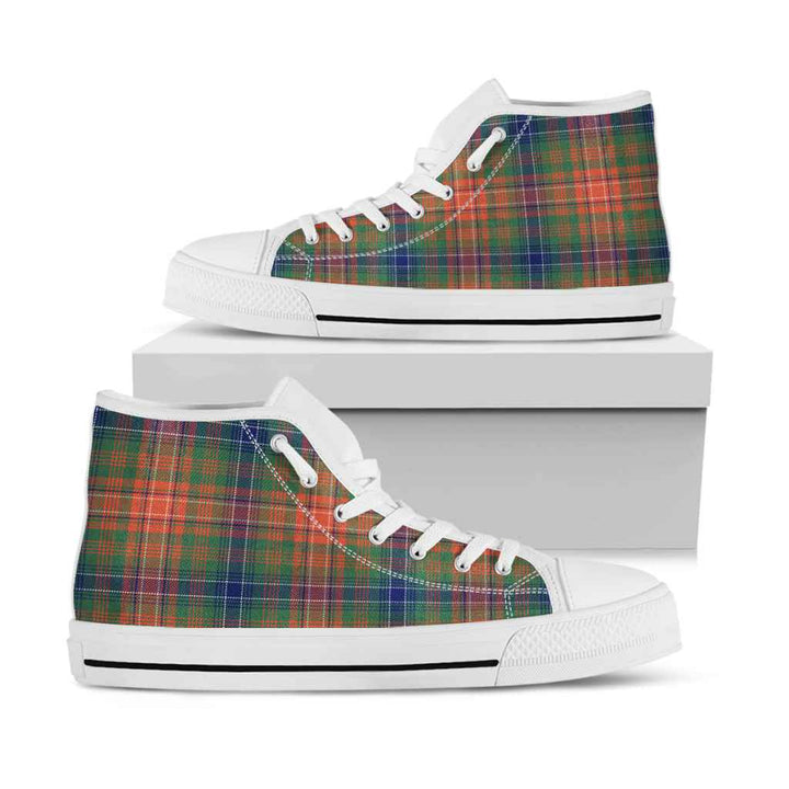 Scottish Wilson Ancient Clan Tartan High Top Shoes White Sole Tartan Plaid