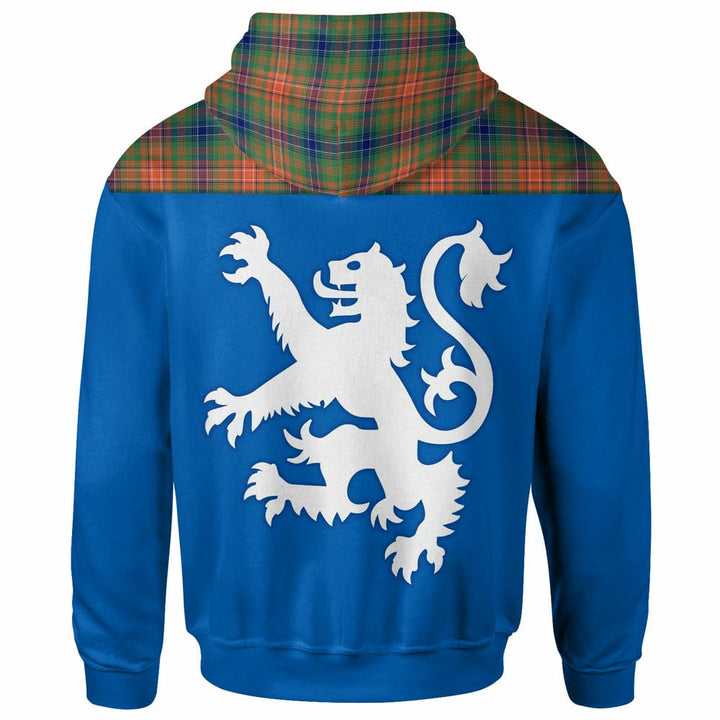 Scottish Wilson Ancient Clan Tartan Hoodie - Lion Rampant of Scotland With Flag back Side Tartan Plaid