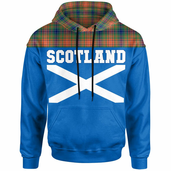 Scottish Wilson Ancient Clan Tartan Hoodie - Lion Rampant of Scotland With Flag Front Side Tartan Plaid