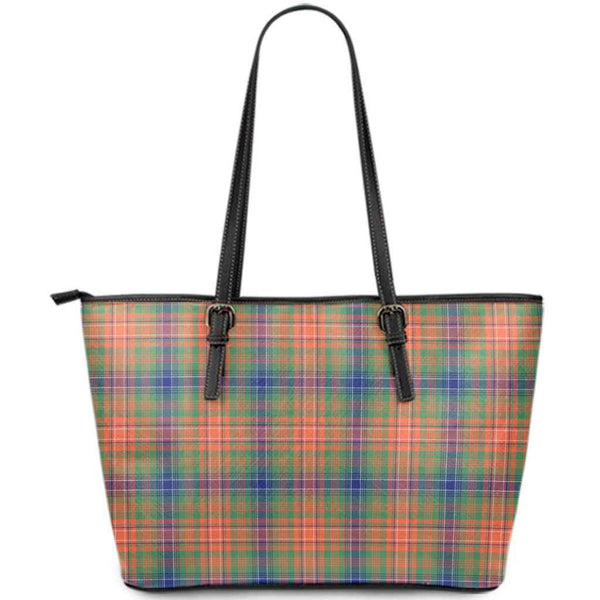 Scottish Wilson Ancient Clan Tartan Leather Tote Tartan Plaid