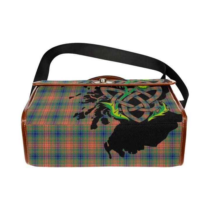 Scottish Wilson Ancient Clan Tartan Waterproof Canvas Bag With Thistle Tartan Plaid 5