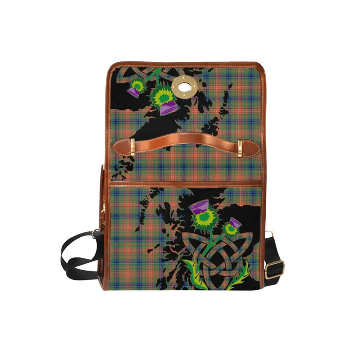 Scottish Wilson Ancient Clan Tartan Waterproof Canvas Bag With Thistle Tartan Plaid 6