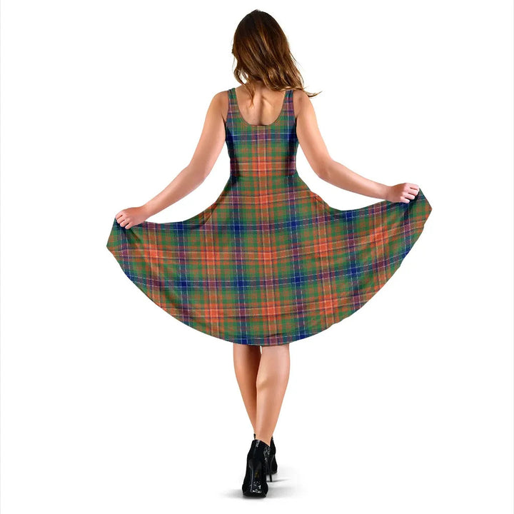 Scottish Wilson Ancient Clan Tartan Women Midi Dress