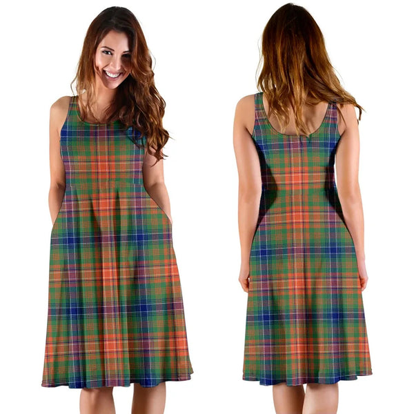 Scottish Wilson Ancient Clan Tartan Women Midi Dress