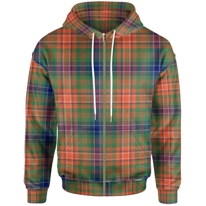 Scottish Wilson Ancient Clan Tartan Hoodie Zip Tartan Plaid