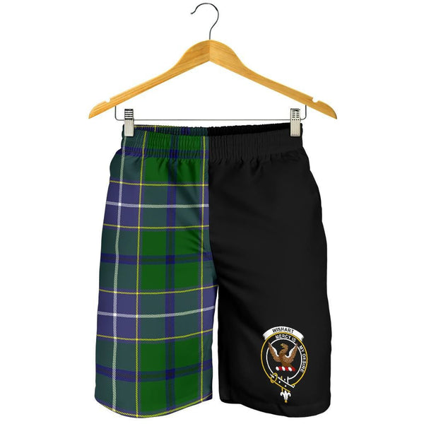 Scottish Wishart Clan Crest Tartan Half of Me Men's Shorts