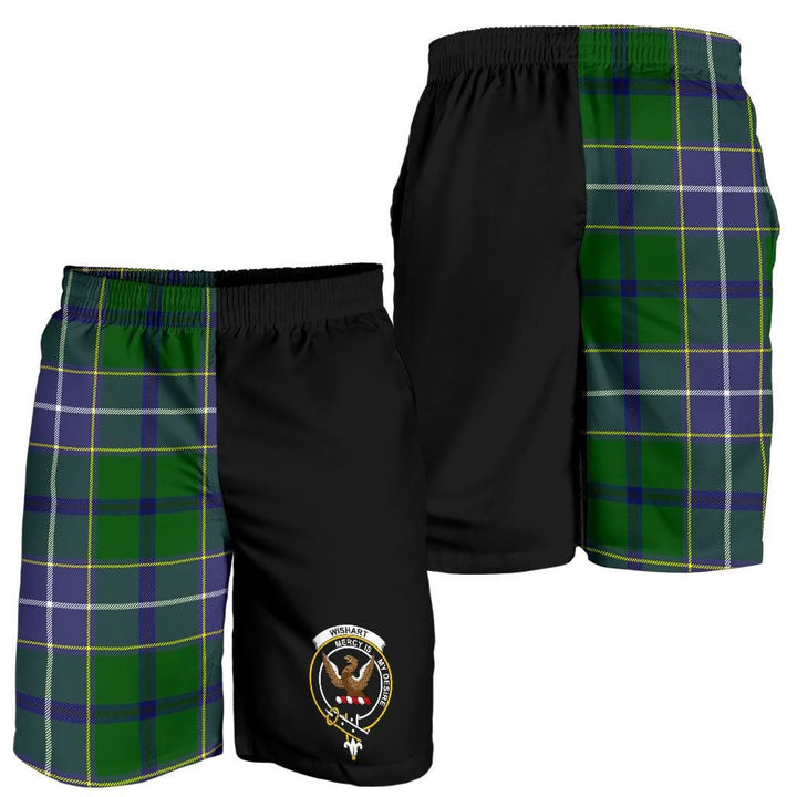 Scottish Wishart Clan Crest Tartan Half of Me Men's Shorts