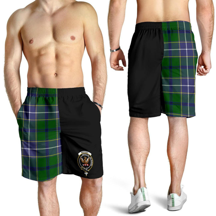 Scottish Wishart Clan Crest Tartan Half of Me Men's Shorts