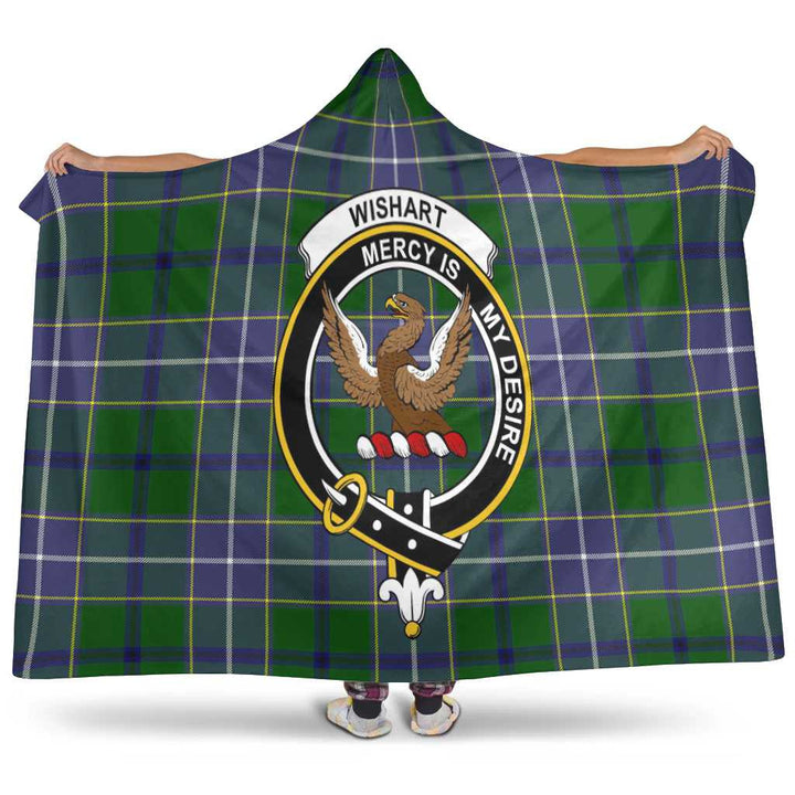 Scottish Wishart Clan Crest Tartan Hooded Blanket Tartan Plaid 1