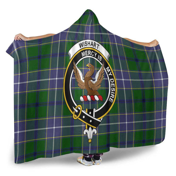 Scottish Wishart Clan Crest Tartan Hooded Blanket Tartan Plaid 2