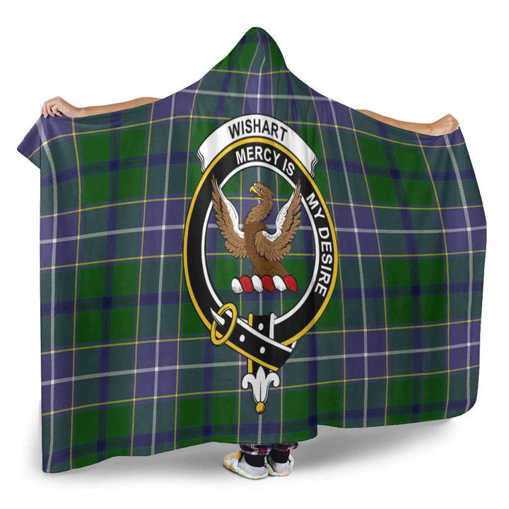 Scottish Wishart Clan Crest Tartan Hooded Blanket Tartan Plaid 2