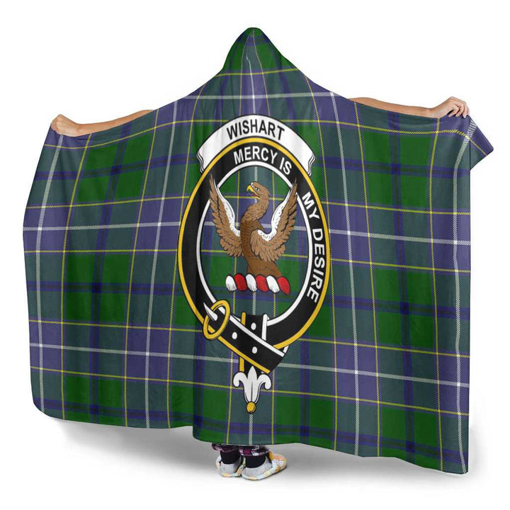 Scottish Wishart Clan Crest Tartan Hooded Blanket Tartan Plaid 3