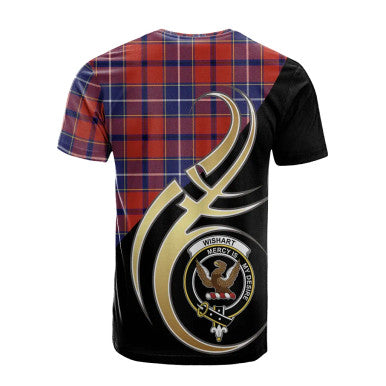 Scottish Wishart Dress Clan Crest Tartan T-Shirt Believe in Me Back Side Tartan Plaid