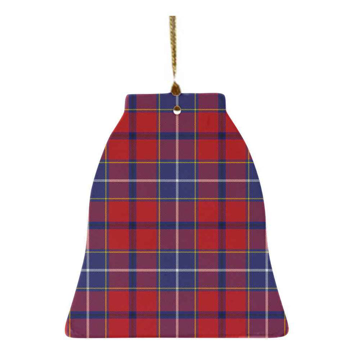 Scottish Wishart Dress Clan Tartan Ceramic Ornament Bell Shape Tartan Plaid