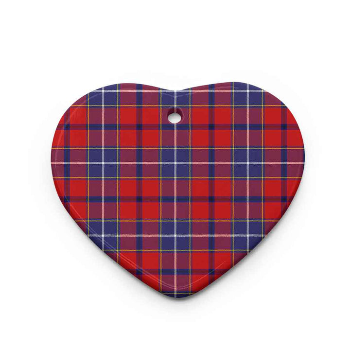 Scottish Wishart Dress Clan Tartan Ceramic Ornament Heart Shape Tartan Plaid