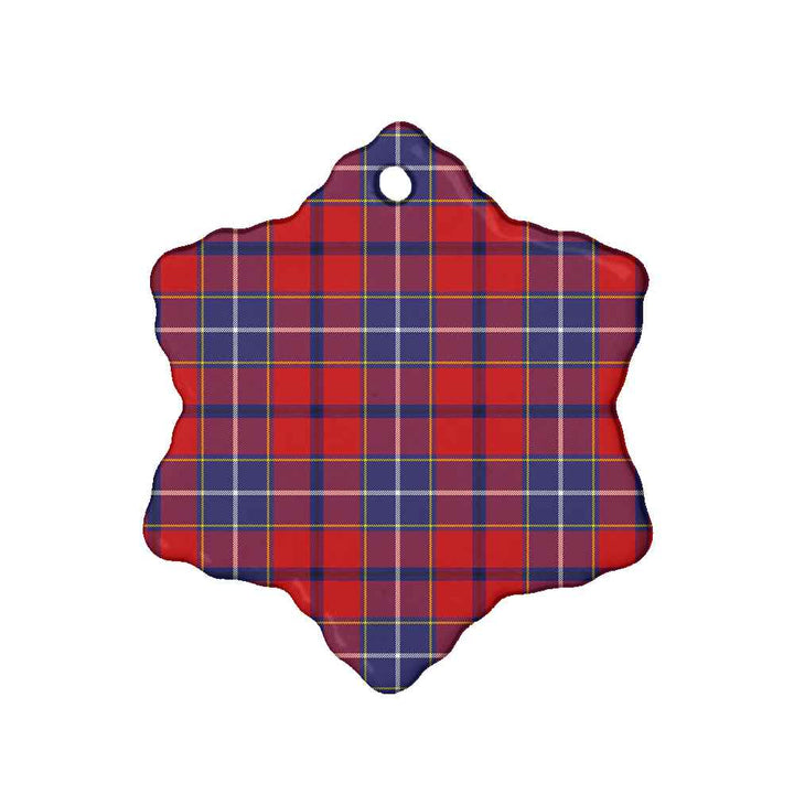 Scottish Wishart Dress Clan Tartan Ceramic Ornament Snow Flake Shape Tartan Plaid