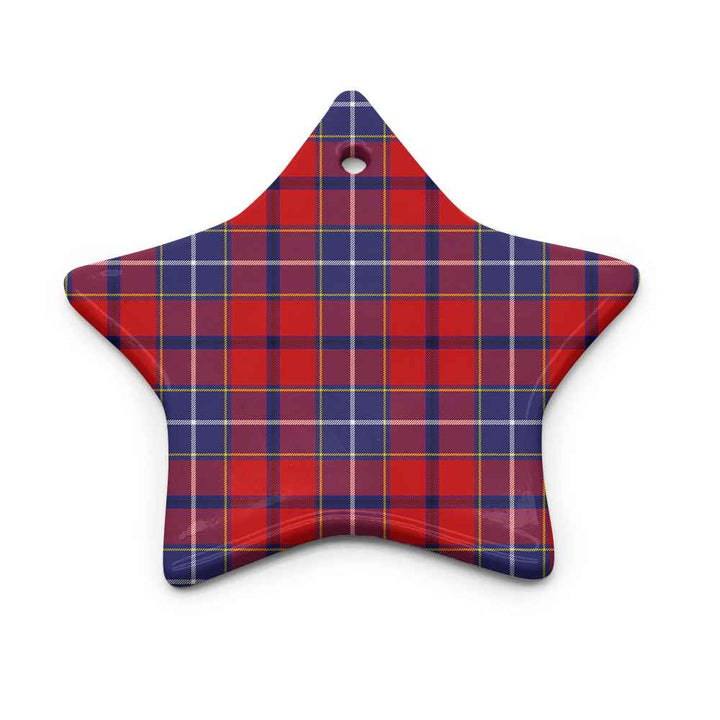 Scottish Wishart Dress Clan Tartan Ceramic Ornament Star Shape Tartan Plaid
