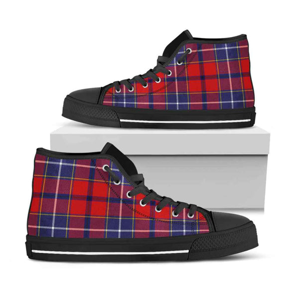 Scottish Wishart Dress Clan Tartan High Top Shoes Black Sole Tartan Plaid