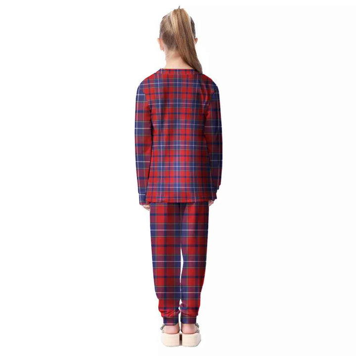 Scottish Wishart Dress Clan Tartan Pajama Set Kid Back Side Tartan Plaid