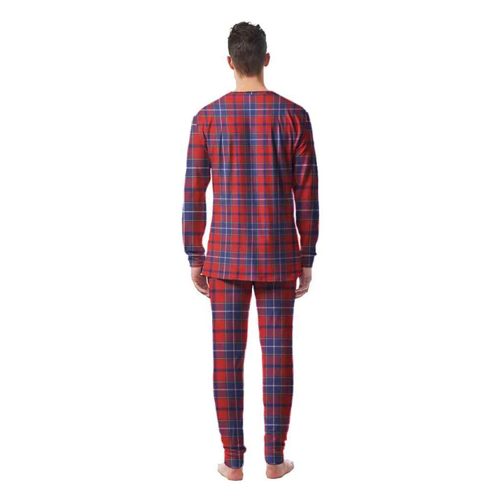 Scottish Wishart Dress Clan Tartan Pajama Set Men Back Side Tartan Plaid