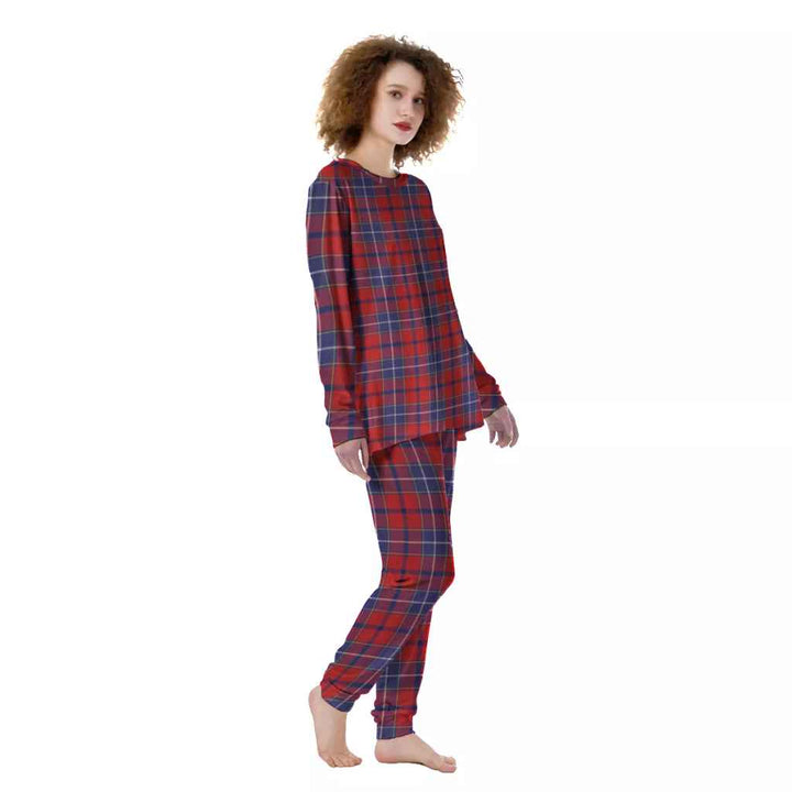 Scottish Wishart Dress Clan Tartan Pajama Set Women Front Side Tartan Plaid