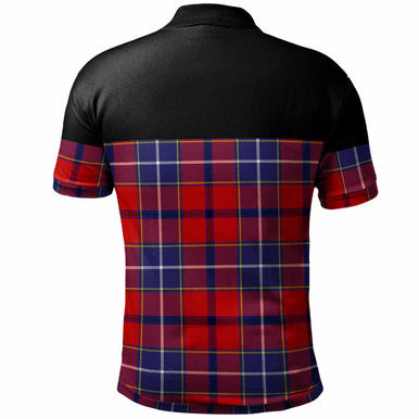 Scottish Wishart Dress Clan Tartan Polo Shirt - Horizontal Style Back Side Tartan Plaid