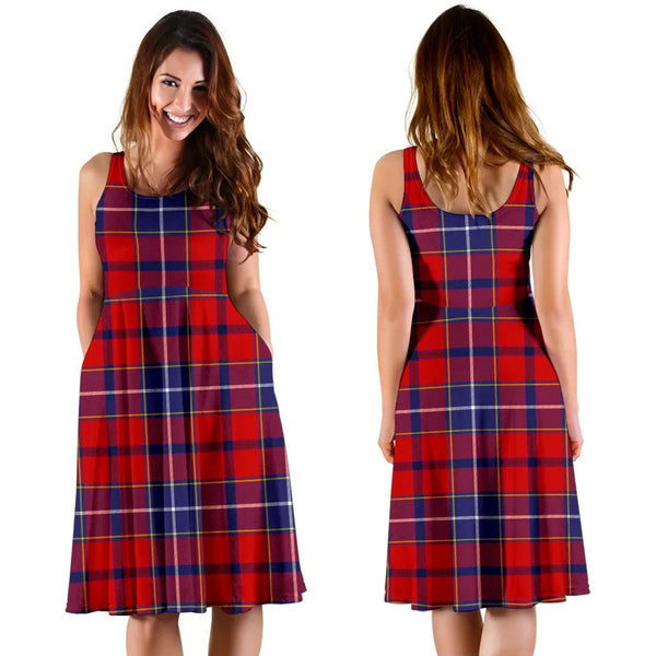 Scottish Wishart Dress Clan Tartan Women Midi Dress