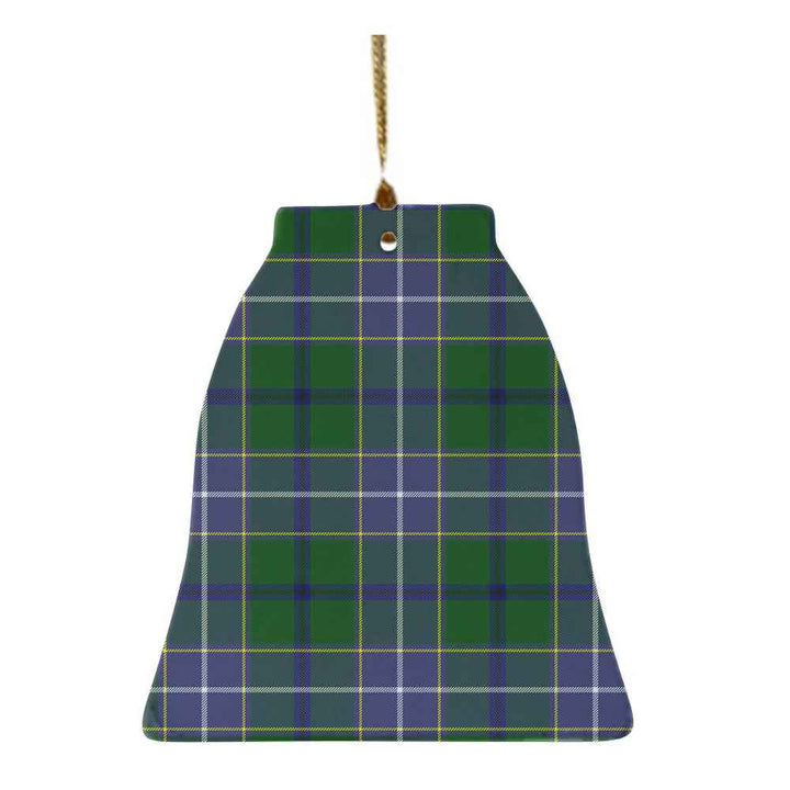 Scottish Wishart Hunting Modern Clan Tartan Ceramic Ornament Bell Shape Tartan Plaid