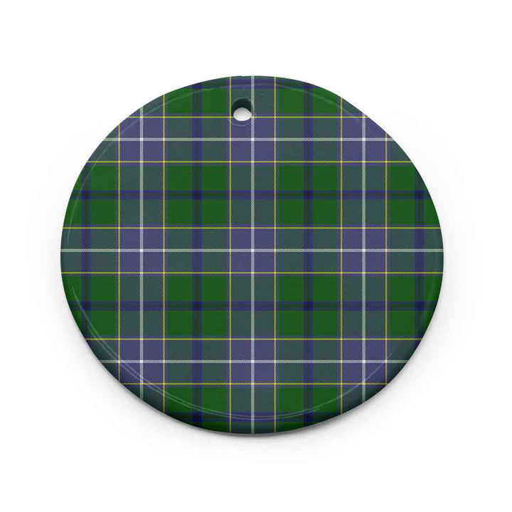 Scottish Wishart Hunting Modern Clan Tartan Ceramic Ornament Circle Shape Tartan Plaid