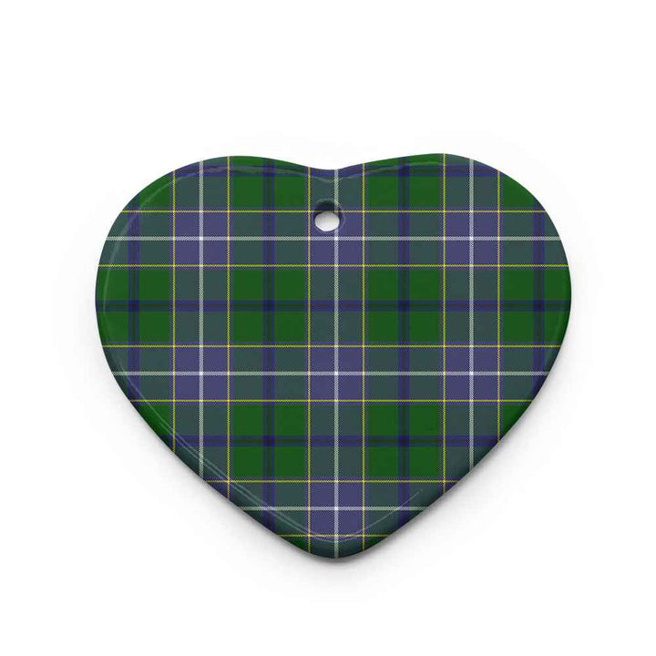 Scottish Wishart Hunting Modern Clan Tartan Ceramic Ornament Heart Shape Tartan Plaid