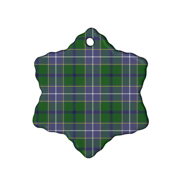 Scottish Wishart Hunting Modern Clan Tartan Ceramic Ornament Snow Flake Shape Tartan Plaid
