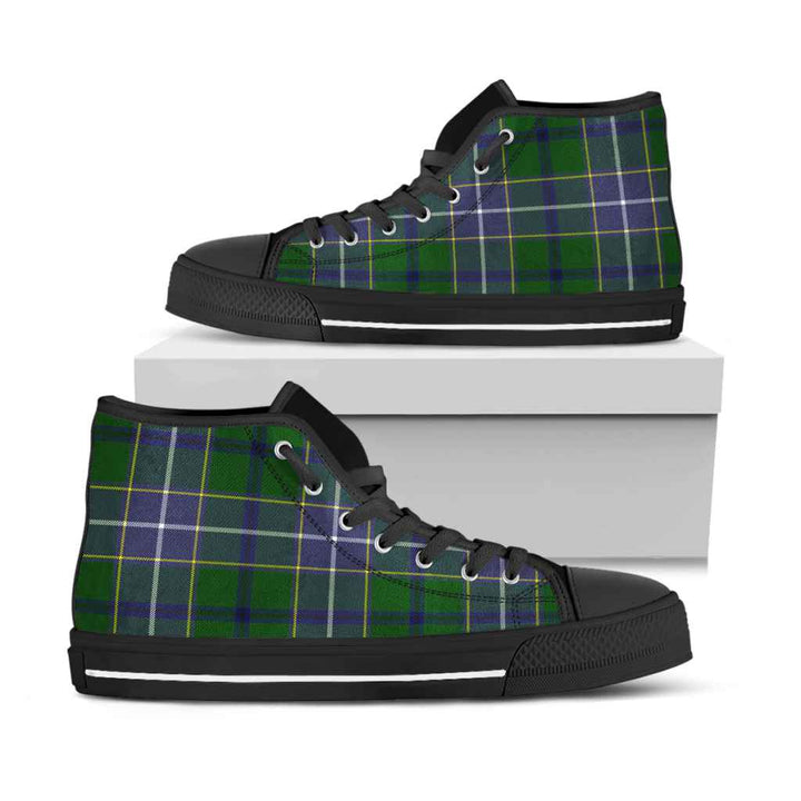 Scottish Wishart Hunting Modern Clan Tartan High Top Shoes Black Sole Tartan Plaid