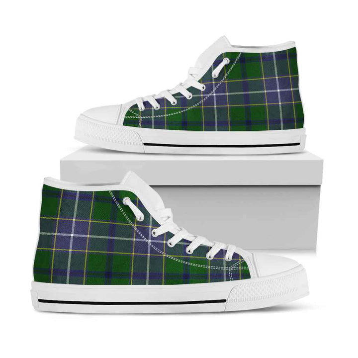 Scottish Wishart Hunting Modern Clan Tartan High Top Shoes White Sole Tartan Plaid