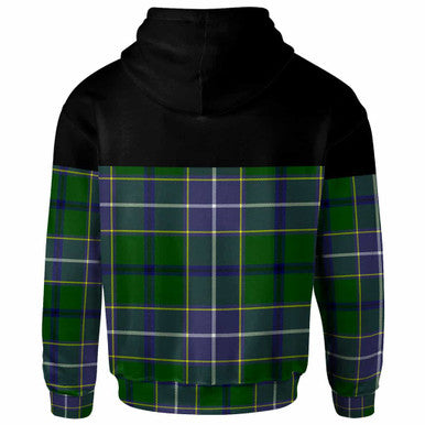 Scottish Wishart Hunting Modern Clan Tartan Hoodie - Horizontal Style Back Side Tartan Plaid