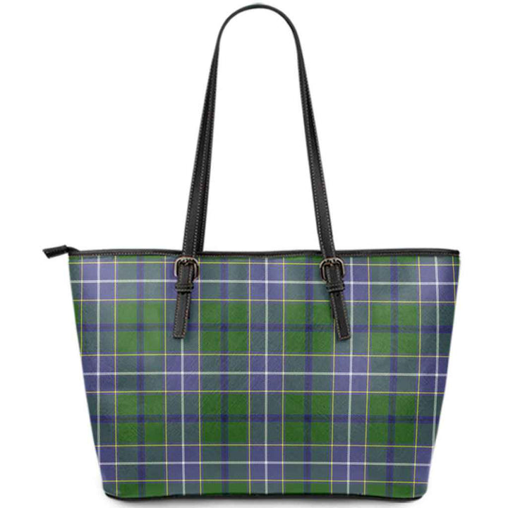 Scottish Wishart Hunting Modern Clan Tartan Leather Tote Tartan Plaid