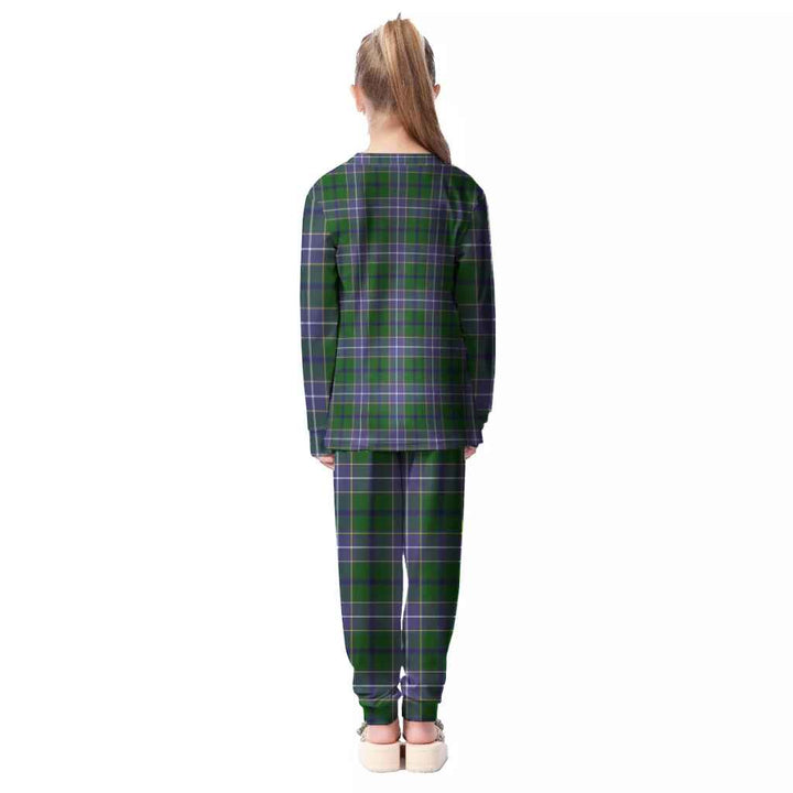 Scottish Wishart Hunting Modern Clan Tartan Pajama Set Kid Back Side Tartan Plaid