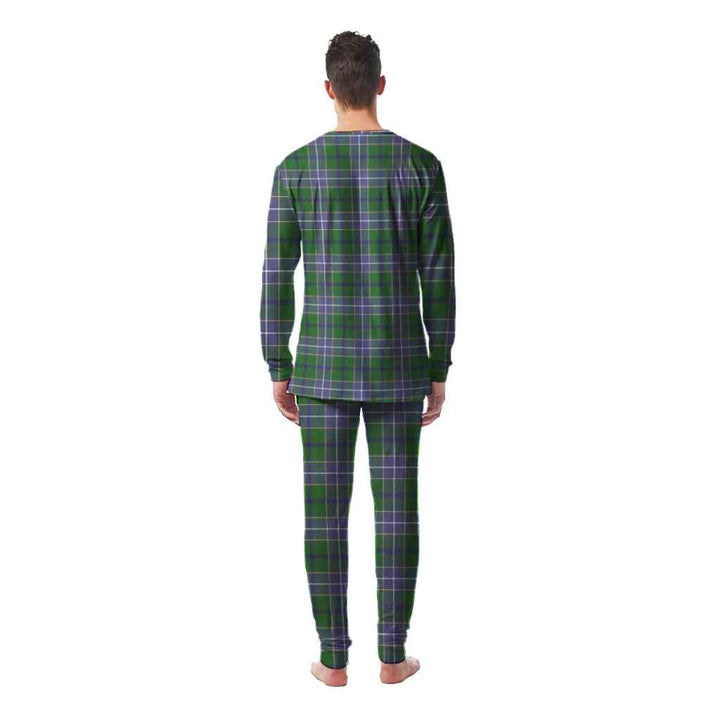 Scottish Wishart Hunting Modern Clan Tartan Pajama Set Men Back Side Tartan Plaid