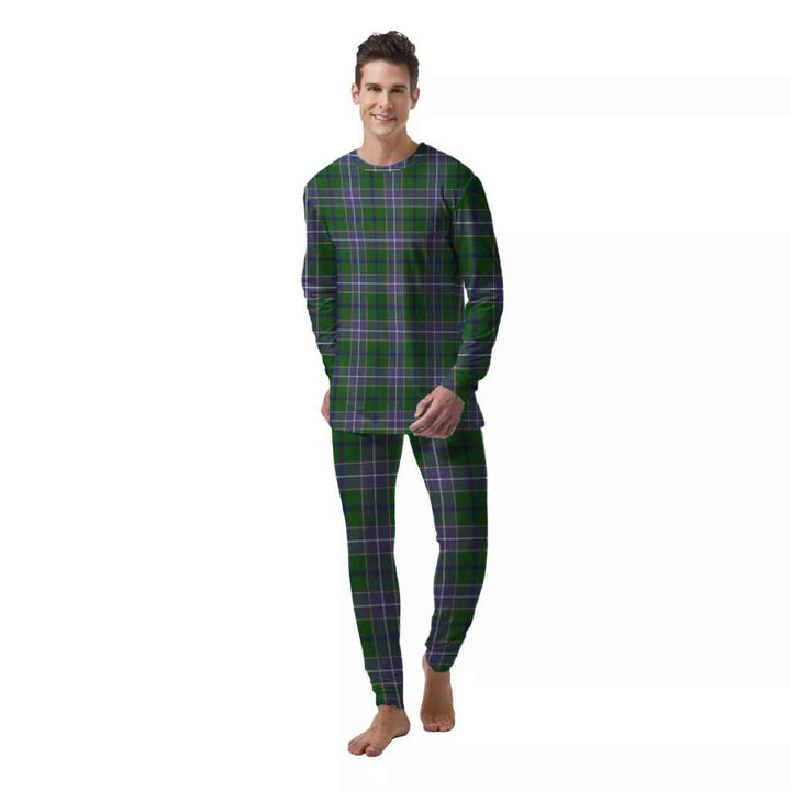Scottish Wishart Hunting Modern Clan Tartan Pajama Set  Men Front Side Tartan Plaid