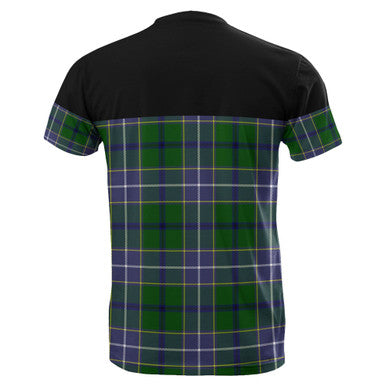 Scottish Wishart Hunting Modern Clan Tartan T-Shirt Horizontal Style Back Side Tartan Plaid