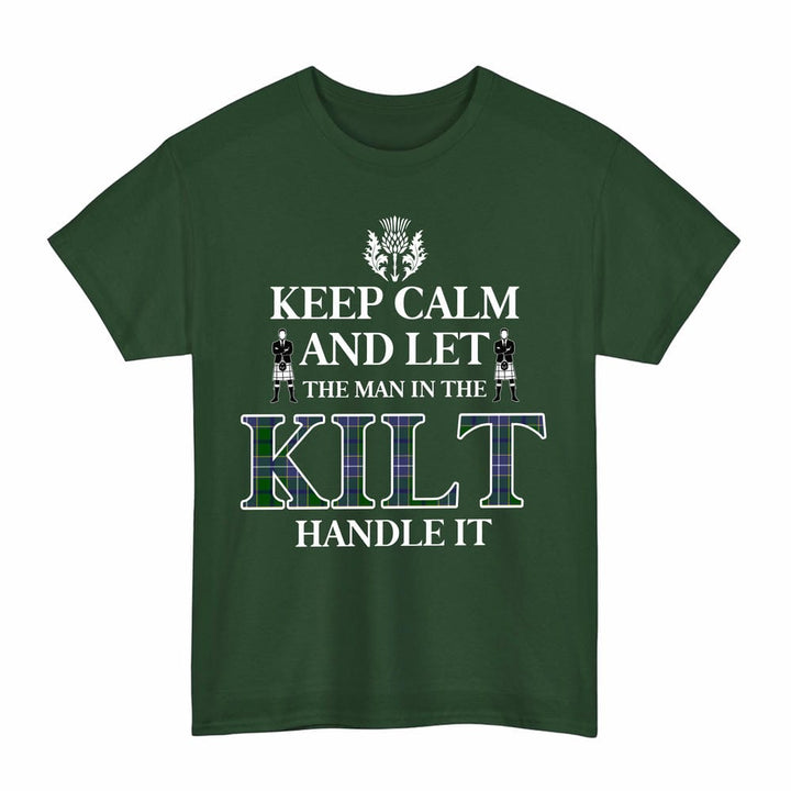 Scottish Wishart Hunting Modern Clan Tartan T-Shirt - Keep Calm Tartan Plaid Forest Green Color