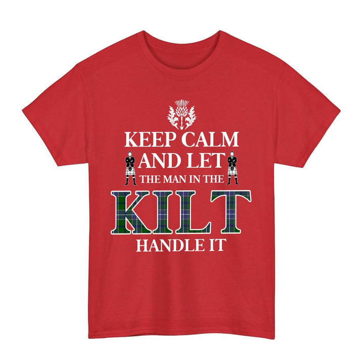 Scottish Wishart Hunting Modern Clan Tartan T-Shirt - Keep Calm Tartan Plaid Red Color