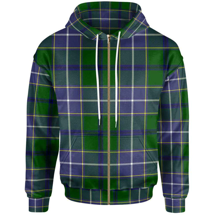 Scottish Wishart Hunting Modern Clan Tartan Hoodie Zip Tartan Plaid